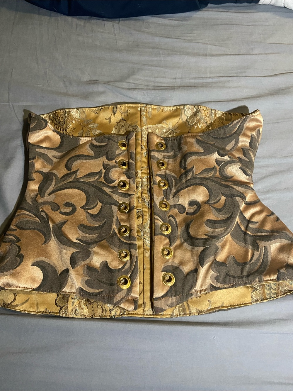 Gold Brocade Underbust Corset Top - Picture 4 of 5